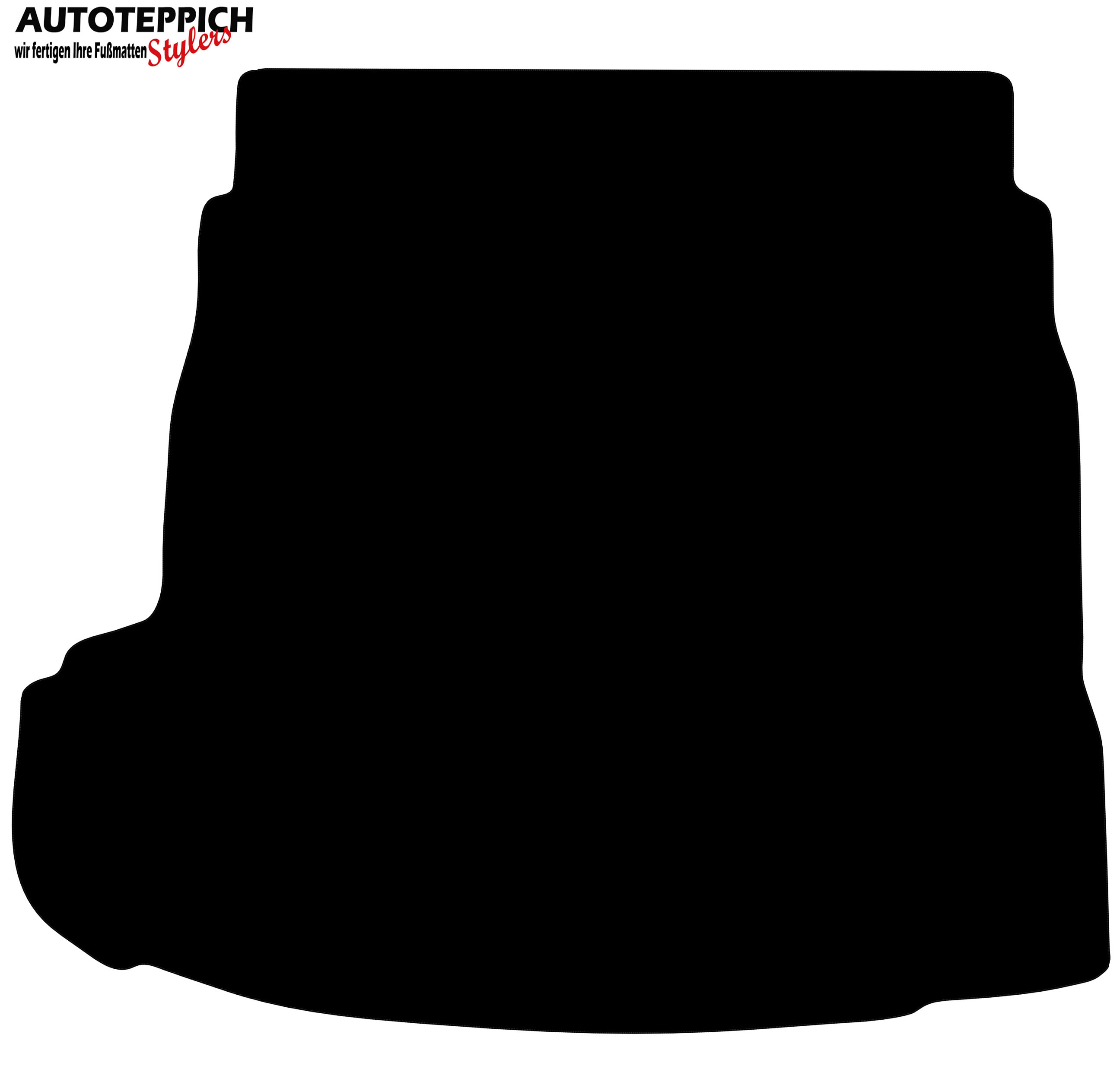 Eine Kofferraummatte für Audi A4 B5 Limo in schwarz.