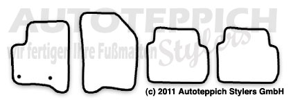 Das Schnittmuster für Fussmatten Citroen C3 Picasso_2009-