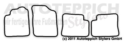 Das Schnittmuster für Fussmatten Citroen Xsara Flh_1997-2004