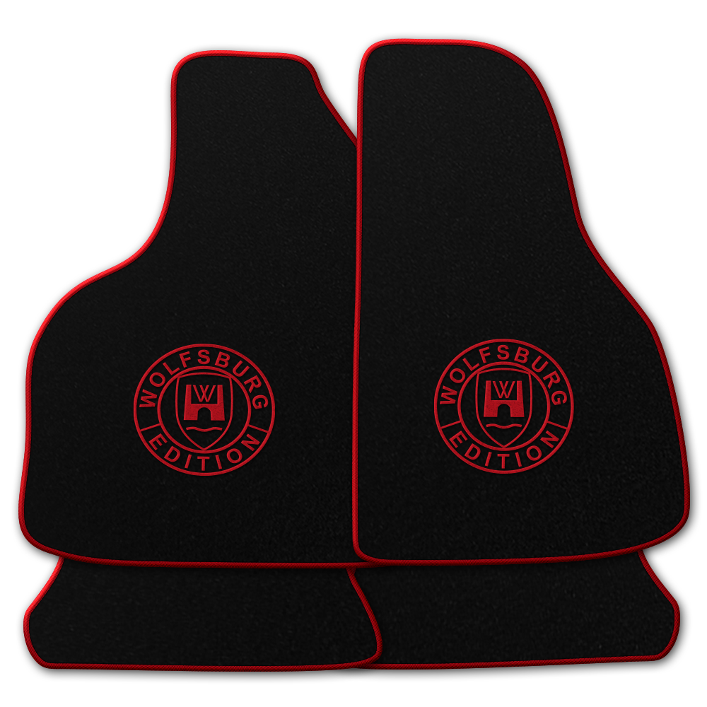 Velours Fußmatten mit Druck WOB für VW T3 1979-1992 3-teiliges Set